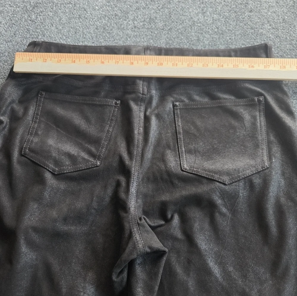 Chico’s Dark Silver Metallic Pants Size 2 Straight Leg Mid Rise Shimmer - Picture 5 of 8